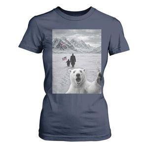 Nihilist Penguin Trump Hiking Mountains T Shirt For Women Funny Polar Bear Selfie But Why TS14 Navy Print Your Wear