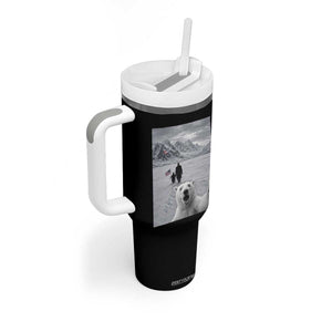Nihilist Penguin Trump Hiking Mountains Tumbler With Handle Funny Polar Bear Selfie But Why TS14 Print Your Wear