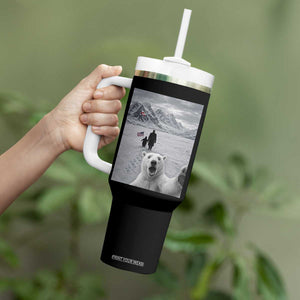 Nihilist Penguin Trump Hiking Mountains Tumbler With Handle Funny Polar Bear Selfie But Why TS14 Print Your Wear
