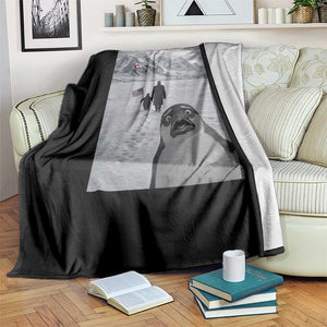 Nihilist Penguin Trump Hiking Mountains Throw Blanket Funny Penguin Selfie But Why TS14 Print Your Wear
