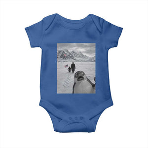 Nihilist Penguin Trump Hiking Mountains Baby Onesie Funny Penguin Selfie But Why TS14 Royal Blue Print Your Wear
