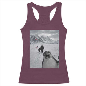 Nihilist Penguin Trump Hiking Mountains Racerback Tank Top Funny Penguin Selfie But Why TS14 Maroon Print Your Wear