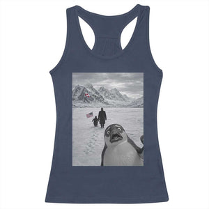 Nihilist Penguin Trump Hiking Mountains Racerback Tank Top Funny Penguin Selfie But Why TS14 Navy Print Your Wear