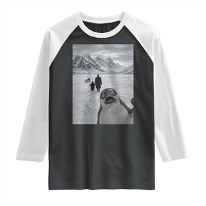 Nihilist Penguin Trump Hiking Mountains Raglan Shirt Funny Penguin Selfie But Why TS14 Black White Print Your Wear
