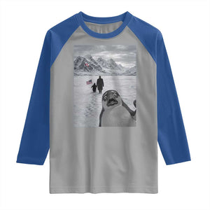 Nihilist Penguin Trump Hiking Mountains Raglan Shirt Funny Penguin Selfie But Why TS14 Sport Gray Royal Print Your Wear