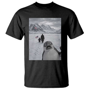 Nihilist Penguin Trump Hiking Mountains T Shirt Funny Penguin Selfie But Why TS14 Black Print Your Wear