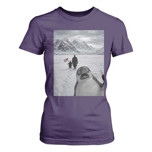 Nihilist Penguin Trump Hiking Mountains T Shirt For Women Funny Penguin Selfie But Why TS14 Purple Print Your Wear