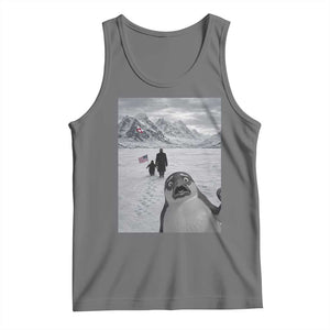 Nihilist Penguin Trump Hiking Mountains Tank Top Funny Penguin Selfie But Why TS14 Black Heather Print Your Wear