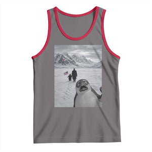 Nihilist Penguin Trump Hiking Mountains Tank Top Funny Penguin Selfie But Why TS14 Deep Heather Red Print Your Wear