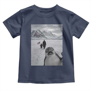 Nihilist Penguin Trump Hiking Mountains Toddler T Shirt Funny Penguin Selfie But Why TS14 Navy Print Your Wear