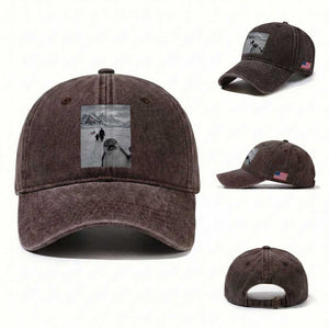 Nihilist Penguin Trump Hiking Mountains Washed Cotton Baseball Cap Funny Penguin Selfie But Why TS14 Washed Cap Universal Fit Dark Brown Print Your Wear