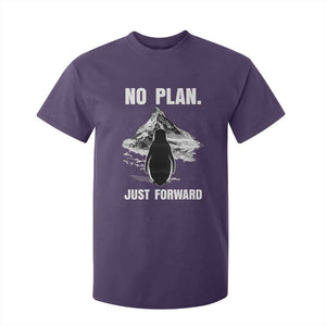 Nihilist Penguin Hiking Meme T Shirt For Kid No Plan Just Forward TS14 Purple Print Your Wear