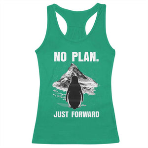 Nihilist Penguin Hiking Meme Racerback Tank Top No Plan Just Forward TS14 Irish Green Print Your Wear