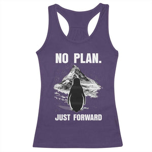 Nihilist Penguin Hiking Meme Racerback Tank Top No Plan Just Forward TS14 Purple Print Your Wear