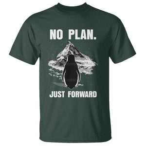 Nihilist Penguin Hiking Meme T Shirt No Plan Just Forward TS14 Dark Forest Green Print Your Wear