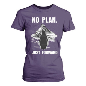Nihilist Penguin Hiking Meme T Shirt For Women No Plan Just Forward TS14 Purple Print Your Wear