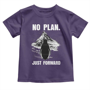 Nihilist Penguin Hiking Meme Toddler T Shirt No Plan Just Forward TS14 Purple Print Your Wear