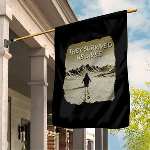Nihilist Penguin Hiking Meme Garden Flag They Survived He Lived TS14 Print Your Wear