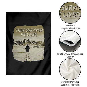 Nihilist Penguin Hiking Meme Garden Flag They Survived He Lived TS14 Print Your Wear