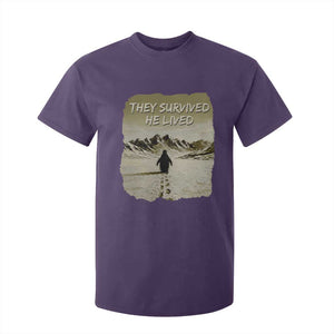 Nihilist Penguin Hiking Meme T Shirt For Kid They Survived He Lived TS14 Purple Print Your Wear