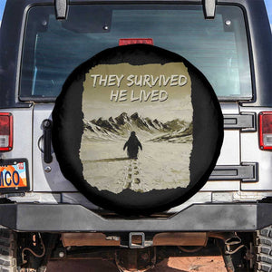 Nihilist Penguin Hiking Meme Spare Tire Cover They Survived He Lived TS14 No hole Black Print Your Wear