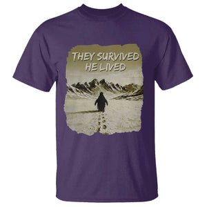 Nihilist Penguin Hiking Meme T Shirt They Survived He Lived TS14 Purple Print Your Wear