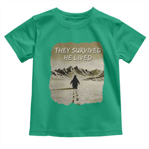 Nihilist Penguin Hiking Meme Toddler T Shirt They Survived He Lived TS14 Irish Green Print Your Wear