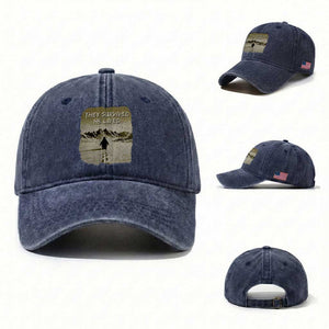 Nihilist Penguin Hiking Meme Washed Cotton Baseball Cap They Survived He Lived TS14 Washed Cap Universal Fit Navy Print Your Wear