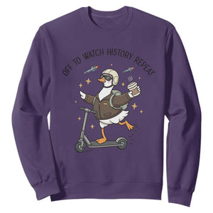 Funny Goose Support Freedom Meme Sweatshirt Off To Watch History Repart TS14 Purple Print Your Wear