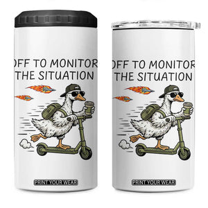 Funny Goose Support Freedom Meme 4 in 1 Can Cooler Tumbler Off To Monitor The Situation TS14 One Size: 16 oz White Print Your Wear