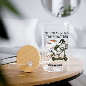 Funny Goose Support Freedom Meme Glass Can Off To Monitor The Situation TS14 Print Your Wear