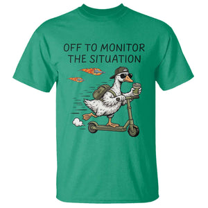 Funny Goose Support Freedom Meme T Shirt Off To Monitor The Situation TS14 Irish Green Print Your Wear