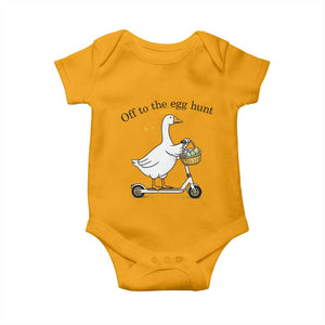 Off To The Egg Hunt Baby Onesie Funny Easter Goose TS14 Gold Print Your Wear