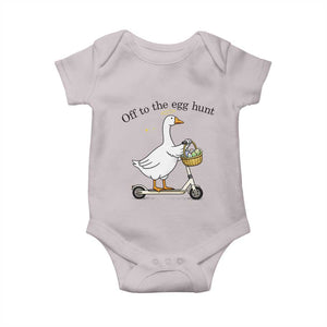 Off To The Egg Hunt Baby Onesie Funny Easter Goose TS14 Ice Gray Print Your Wear