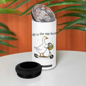Off To The Egg Hunt 4 in 1 Can Cooler Tumbler Funny Easter Goose TS14 Print Your Wear