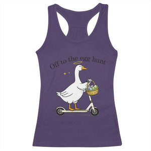 Off To The Egg Hunt Racerback Tank Top Funny Easter Goose TS14 Purple Print Your Wear