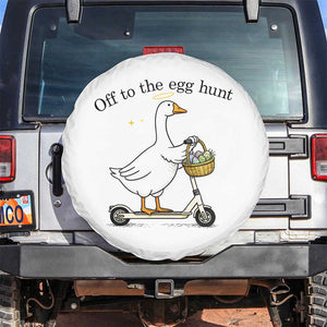 Off To The Egg Hunt Spare Tire Cover Funny Easter Goose TS14 No hole White Print Your Wear
