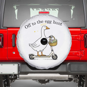Off To The Egg Hunt Spare Tire Cover Funny Easter Goose TS14 White Print Your Wear
