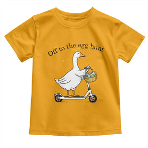 Off To The Egg Hunt Toddler T Shirt Funny Easter Goose TS14 Gold Print Your Wear