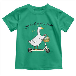 Off To The Egg Hunt Toddler T Shirt Funny Easter Goose TS14 Irish Green Print Your Wear