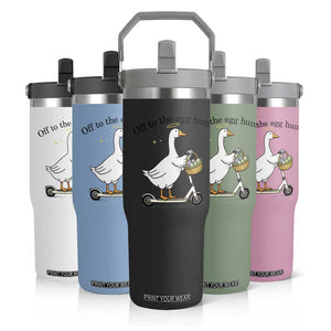Off To The Egg Hunt Flip Straw Tumbler Funny Easter Goose TS14 Print Your Wear