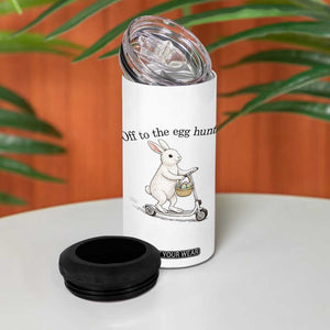 Off To The Egg Hunt 4 in 1 Can Cooler Tumbler Funny Easter Bunny TS14 Print Your Wear