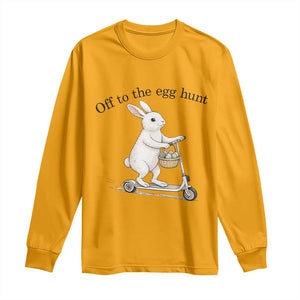 Off To The Egg Hunt Long Sleeve Shirt Funny Easter Bunny TS14 Gold Print Your Wear