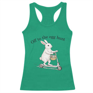 Off To The Egg Hunt Racerback Tank Top Funny Easter Bunny TS14 Irish Green Print Your Wear