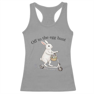 Off To The Egg Hunt Racerback Tank Top Funny Easter Bunny TS14 Sport Gray Print Your Wear