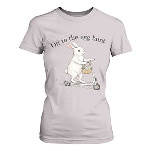 Off To The Egg Hunt T Shirt For Women Funny Easter Bunny TS14 Ice Gray Print Your Wear