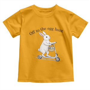 Off To The Egg Hunt Toddler T Shirt Funny Easter Bunny TS14 Gold Print Your Wear