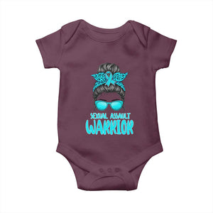 Sexual Assault Awareness Messy Bun Support Survivors Baby Onesie TS14 Maroon Print Your Wear