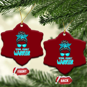 Sexual Assault Awareness Messy Bun Support Survivors Ceramic Ornament TS14 Print Your Wear