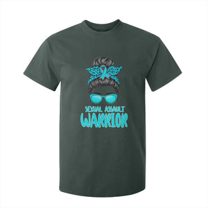 Sexual Assault Awareness Messy Bun Support Survivors T Shirt For Kid TS14 Dark Forest Green Print Your Wear